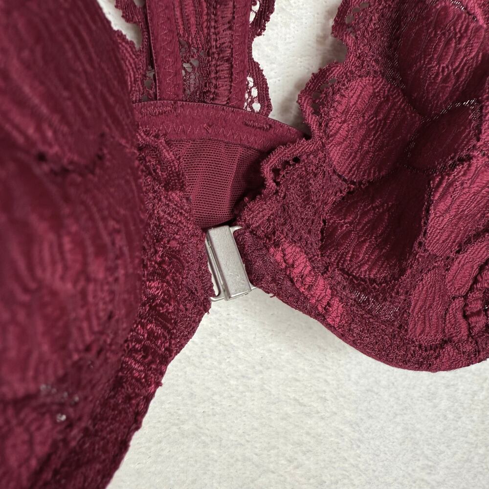 Aerie Happy Lace Floral Racerback Underwire Bralette Red Size 34A Intimates Bra - Picture 3 of 11
